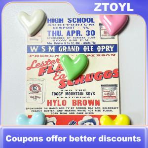 【ZTOYL】 10 Nam châm tủ lạnh hình trái tim nam châm tủ lạnh từ tính cho bảng tin trang trí máy ảnh Polaroid trang trí nhà