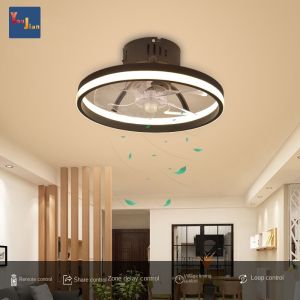 YJ Spot Modern Style Smart Ceiling Fan Light Creative Study Bedroom Dinner 3 Colors with Remote Control LED Light Fan Chandelier Chandelier Ceiling Sala Electricfan