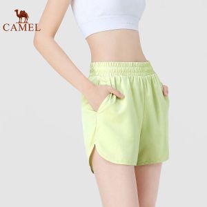 Camel womens 2 layer sports shorts running yoga fitness shorts
