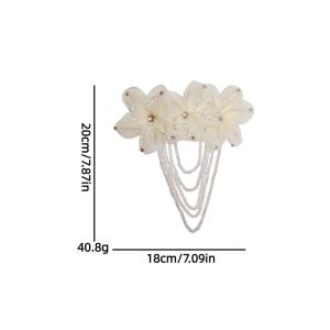 FLYING 1Pc Beaded Decoration Flower Patch Crystal Chiffon Tassel DIY Sewing Decals Fashion Detachable Shoulder Tassel Epaulet