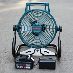 Quạt tích điện Boshun 199V 12 inch dùng chân pin phổ thông - Hàng chuẩn lõi đồng - Siêu khỏe Cực Mát TỔNG KHO VDVA