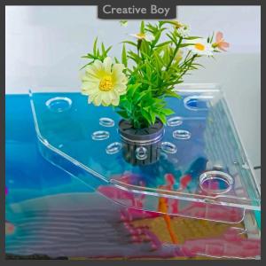 [Creative] Fish Tank Corner Storage Rack Punch-free Storage Rack Fish Tank Top Landscape Bracket Hydroponic Green Plant Tray