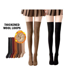 Autumn And Winter Thickened Over-the-knee Socks/Fleece-lined Warm Socks For Women/Non-Slip Stockings/LocalStock