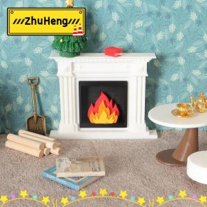 zhuheng Nhà búp bê 1 12 thu nhỏ phòng khách lò sưởi Mô hình nhà búp bê mini giáng sinh trang trí nhà búp bê phụ kiện
