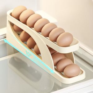 Khay Đựng Trứng Tủ Lạnh 2 Tầng Thiết Kế Thông Minh Lăn Tự Động Tiết Kiệm Không Gian Tủ Tramanhshop
