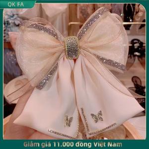 QK FA ✨ Vải Rhinestone Pha Lê Kẹp Tóc Bướm Lưới Bow Clip Tóc Mùa Xuân Clip Cho Phụ Nữ Hàn Quốc Phong Cách Thời Trang Phụ Kiện Tóc