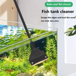 OWINGSHOP89OP5 Stainless Steel Aquarium Cleaning Tool 33/53/73CM Dual-Use Glass Algae Scraper  Algae Removal Tool Aquarium Maintenance Accessories