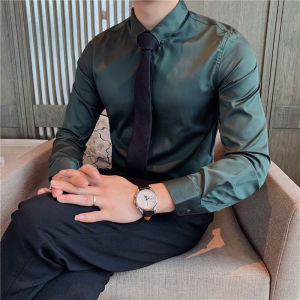 Ultra Stretch Mens 4-Way Stretch Shirt - Emerald Green Slim Fit  Button-Down Office Casual Wrinkle-Resistant Comfort S-7XL