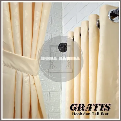 (Gorden juara) Gorden Emily Minimalis Import Murah Terlaris jendela Pintu Model Smokering Hordeng tirai Emboss Poloss
