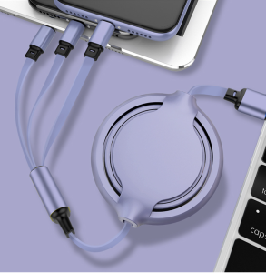 3in1 Kabel Data / Charger Micro USB / Type C Fast Charging Bahan Silikon Untuk