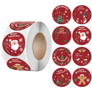 YESPERY 500Pcs/Roll Various Styles of Thank You Sticker Gift Decoration Stickers Self-adhesive Christmas Decor Labels Christmas Gift Packaging Decoration Stickers