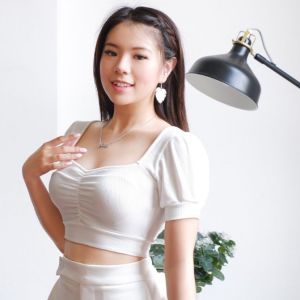 Fiore Crop Top Korea T-shirt Wanita /Atasan Wanita Kaos 013