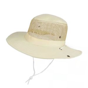 NEXTYOO Wide Brim Bucket Hat Fordable Mesh Breathable Sun Hat Fashion Waterproof Panama Hat Outdoor