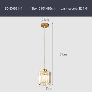 【Free Bulb】Modern Crystal Chandelier Ceiling Light Nordic Pendant Lamp Dining Living Room Kitchen