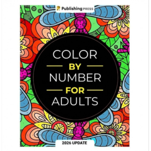 LYMEDIA 80 Pages Color By Number for Adult Anxiety Therapy Unique Background Drawing Painting Book Creative Stress Relief Coloring Book Men Women Teens