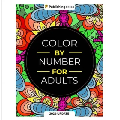 YANL MALL 190 Pages Color By Number for Adult Unique Background Anxiety Therapy Coloring Book Creative Stress Relief Drawing Painting Book Men Women Teens