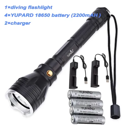 Yupard 1200LM 10W L2 Diving Flashlight Underwater 100M Depth Torch Lamp Fishing Camping Cycling