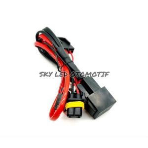 PREMIUM - KABEL SUPER RELAY SET LAMPU BILED PROYEKTOR & HID SOCKET H4 INPUT 12 VOLT 40A MOTOR MOBIL