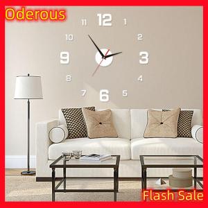 Oderous DIY Wall Clock For Home Office Frameless Modern 3D Wall Clock Mirror Stickers Hotel Room Design School Decoration