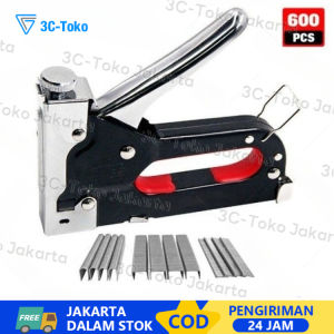 Gratis 600/800 paku 4 In 1/ 3in1 Staples Stapler Staple Gun Alat Tembak Paku Staples Manual Gratis 600 paku 3 In 1 Pistol Kuku Pistol Stapler Konstruksi Konstruksi Furnitur DIY Pelapis Pelapis Pistol Stapler Multifungsi Pistol