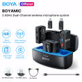 BOYA BOYAMIC ไมค์ไร้สาย ไมค์กล้อง ไมค์อัดเสียง ไมค์ตัดเสียงรบกวน สำหรับ Vlog Live Stream iPhone Android DSLR. 