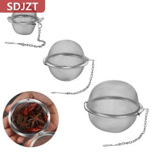 [COD] SDJZT ที่กรองชาสแตนเลสทรงกลมแบบล็อคเครื่องเทศที่กรองชาทรงกลมตาข่ายกรองชา