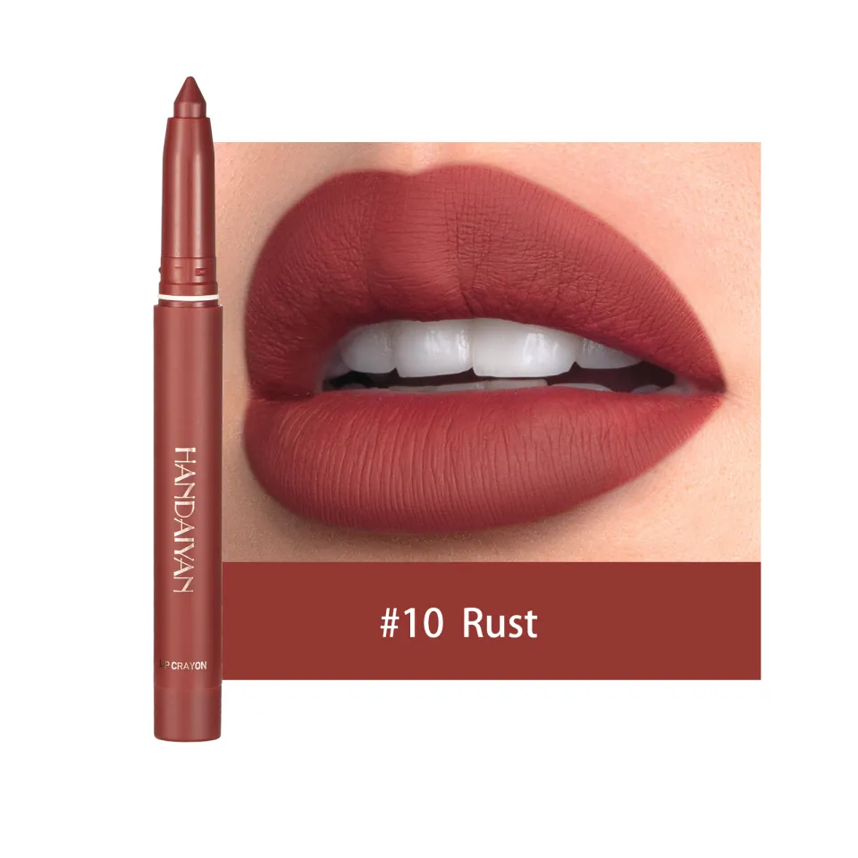 Profissional Matte Waterproof Velvet Nude Lipstick Pencil Sexy Red Brown  Pigments Makeup Long Lasting 6 Colors | Lazada PH