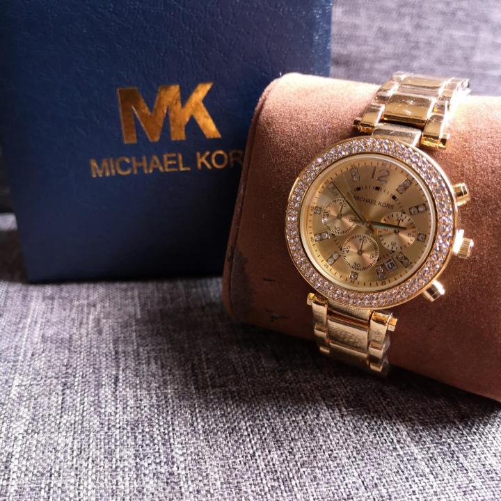 Michael kors with Date and Rim Diamond Watch for Women