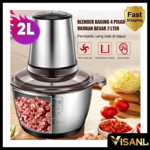 COD Blender daging chopper Hand Blender Press 2L Baja tahan karat Serbaguna Multifungsi GRATIS PAKING BUBLE WRAB