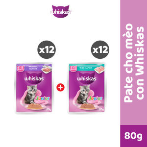 Pate Cho Mèo Con WHISKAS Junior 80g 24 gói