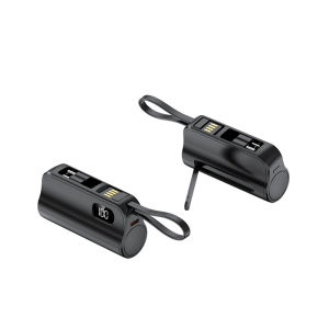 2025 Mini Colorful PowerBank 10000mAh Portable Dengan Kabel Type-C / IOS Lightning Emergency Charge Portable Power Bank Untuk