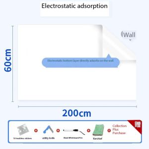 *60/90/120CM* Electrostatic whiteboard wall stickers can be removed for wiping without damaging the wall. Home use childrens rooms bedrooms graffiti drawing and writing board stickers