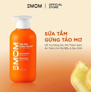 Sữa Tắm Hữu Cơ Gừng Tảo Mơ Smom sạch dịu nhẹ giữ ấm sáng da an toàn cho mọi loại da mẹ bầu và sau sinh