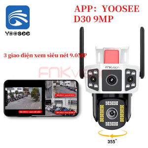 BẢO HÀNH 12 THÁNG | Camera Wifi 3 Mắt Yoosee Độ Phân Giải FullHD 4K 9.0Mpx Camera IP Wifi YooSee Giám Sát Trong Nhà Ngoài Trời Hình Ảnh Sắc Nét Ban Đêm Xem Có Màu Đàm Thoại 2 Chiều Góc Quay Siêu Rộng Kết Nối Điện Thoại Giám Sát Từ Xa.