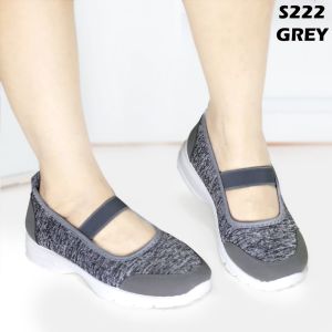 Sepatu Sneakers  Kanvas Elastis Import  Wanita  S222 Slip Import  On Wanita  Sneaker Tanpa Tali Kanvas Wanita (+Box) Import
