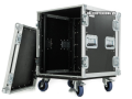 Tủ gỗ 8U tủ rack 8U tủ thiết bị âm thanh gia đình sự kiện hai nắp có thể tháo rời có bánh xe. 