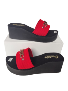 Sandal Wedges 6 Cm Kokop Balok Variasi Rantai Wanita Kekinian