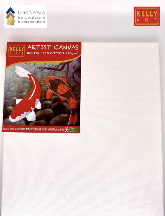12x12 inches PROFESSIONAL ARTIST GRADE Stretched Canvas KELLY ART (Archival, 100 Cotton, Triple