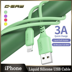 C-SAW 1.2M 3.0A Liquid Silicone USB Lightning Cable Apple For iPhone 5 6 6s 6P 6Plus 11 11PRO 11PROMAX PRO 7 7P 7Plus 8 8P 8Plus XR X XS XSMAX MAX 12 SE IOS Mobile Phone iPad Fast Data Charger USB Cable Wire Cord Liquid Silicone Cable