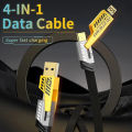 PD 65W 27W Fast Charger Cable 4 in 1 Dual Type C USB For Android iOS Metal USB Charging Cable. 