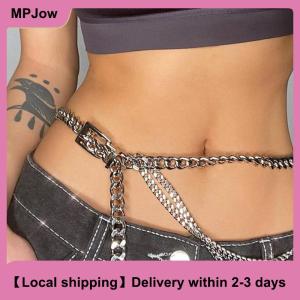 【Local shipping】 Multi Layer Metal Chain Belts for Women Waistbands Long Tassel Waist Chain Dress Jeans Belts Lady Waistband Belts Women Body Chain