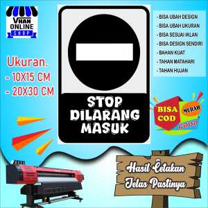 Stiker Tempelan Tulisan Stop Dilarang Masuk Keren Putih