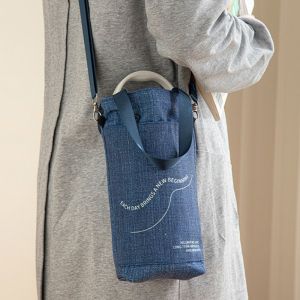 GAOSU Hands-Free Water Bottle Shoulder Bag Creative Portable Milk Tea Tote Bag Useful Simple Cup Insulated Protective Cover Outdoor Activities