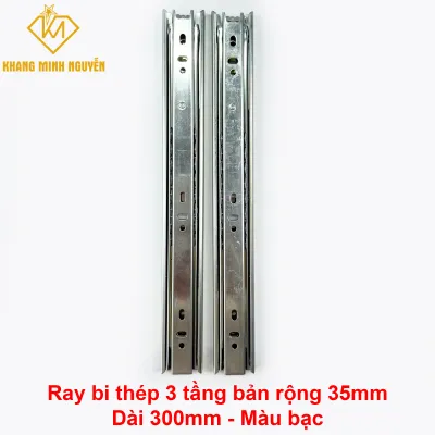 Cặp Ray Bi Thép Trượt 3 Tầng Đa Kích Cỡ 20cm/25cm/30cm/35cm/40cm