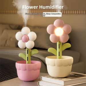 CHARRISSA Creative Flower Air Humidifier Cute 300ml Cool Mist Air Purifier Durable Portable Cool Fogger Bedroom Ornament
