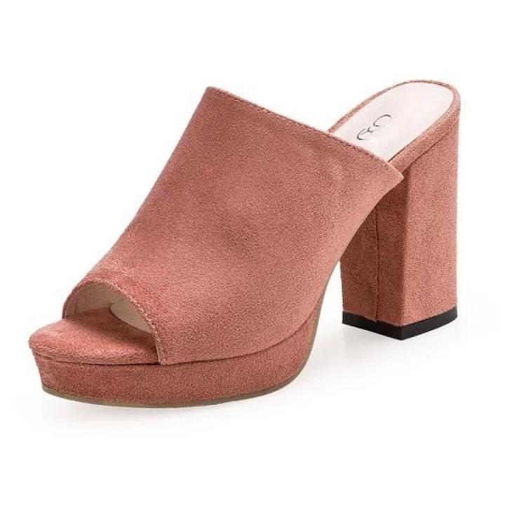 MYKUTSU Vania Heels Peep Toe Block Heels Very High Heels Eu 35-41