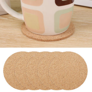 5PCS Round Natural Cork Coaster Mats Heat Resistant DIY Non Slip Table Pad Kitchen Tea Coffee Mug Drinks Holder