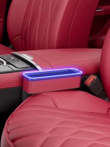 dncnf For Cadillac ATS CT6 CTS DTS XT5 Escalade ESV SRX STS XTS Car Crevice Storage With 2 USB Charger Colorful LED Seat Organizer T2Y7B