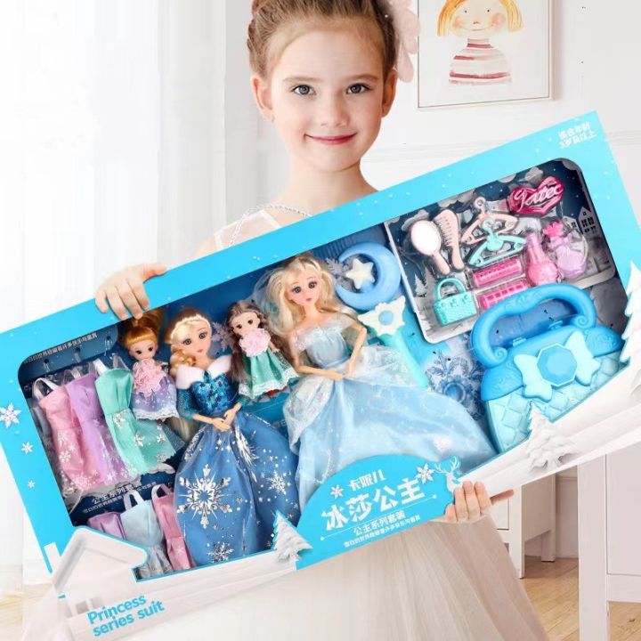 Snow Princess cute doll Princess Doll Set princess dress up girl