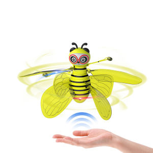 JDD Fast delivery Current stock RC Mini Infrared Sensor Bee Flying Induction Minion Drones Fly Aircraft Kids Toys Style:Small bee induction vehicle